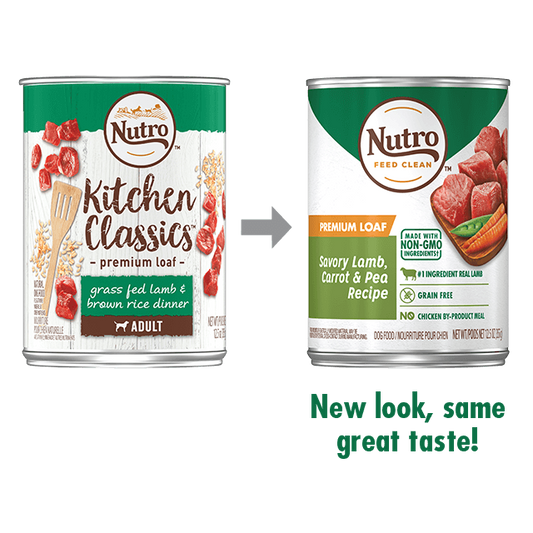 Nutro Premium Loaf Grain Free Savory Lamb, Carrot & Pea Adult Canned Dog Food