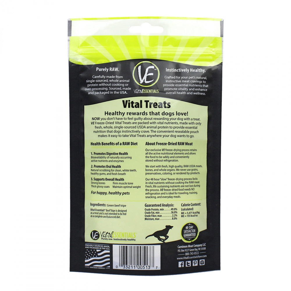 Vital Essentials Freeze Dried Beef Tripe Vital Treats for Dogs