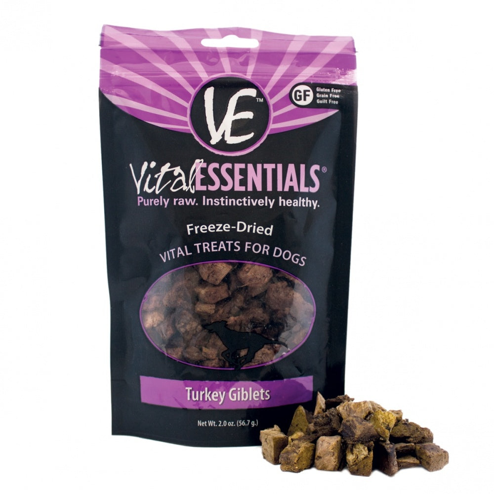 Vital Essentials Freeze Dried Turkey Giblets Vital Treats for Dogs