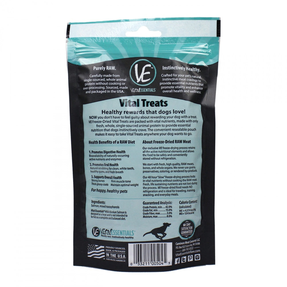 Vital Essentials Freeze Dried Wild Alaskan Salmon Vital Treats for Dogs