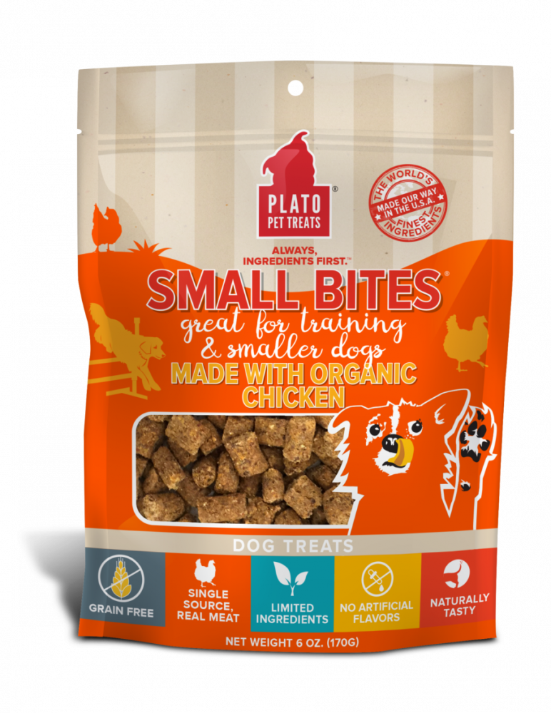 Plato Small Bites Organic Chicken Dog Treats