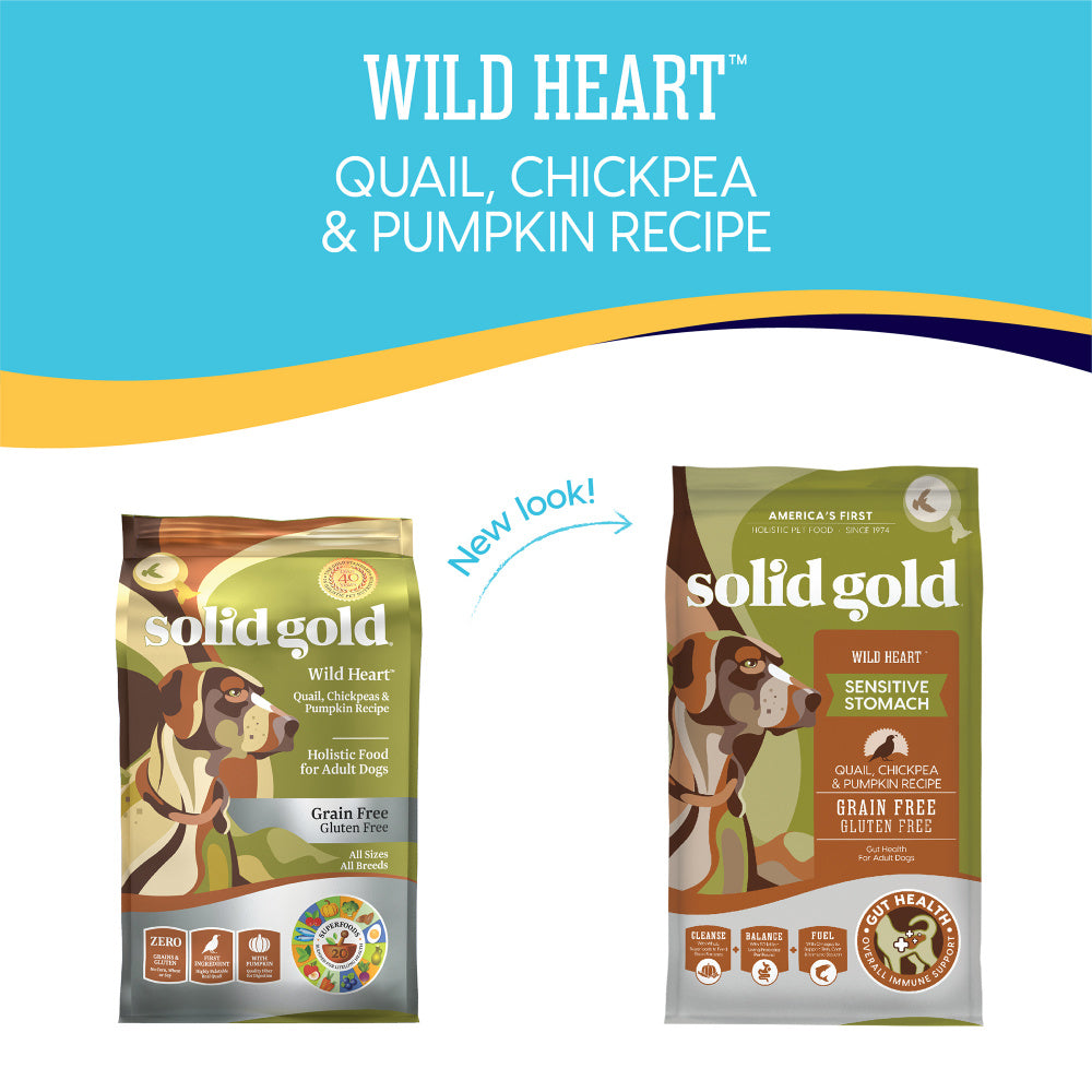 Solid Gold Wild Heart Adult Quail, Chickpeas and Pumpkin Recipe Dry Dog Food