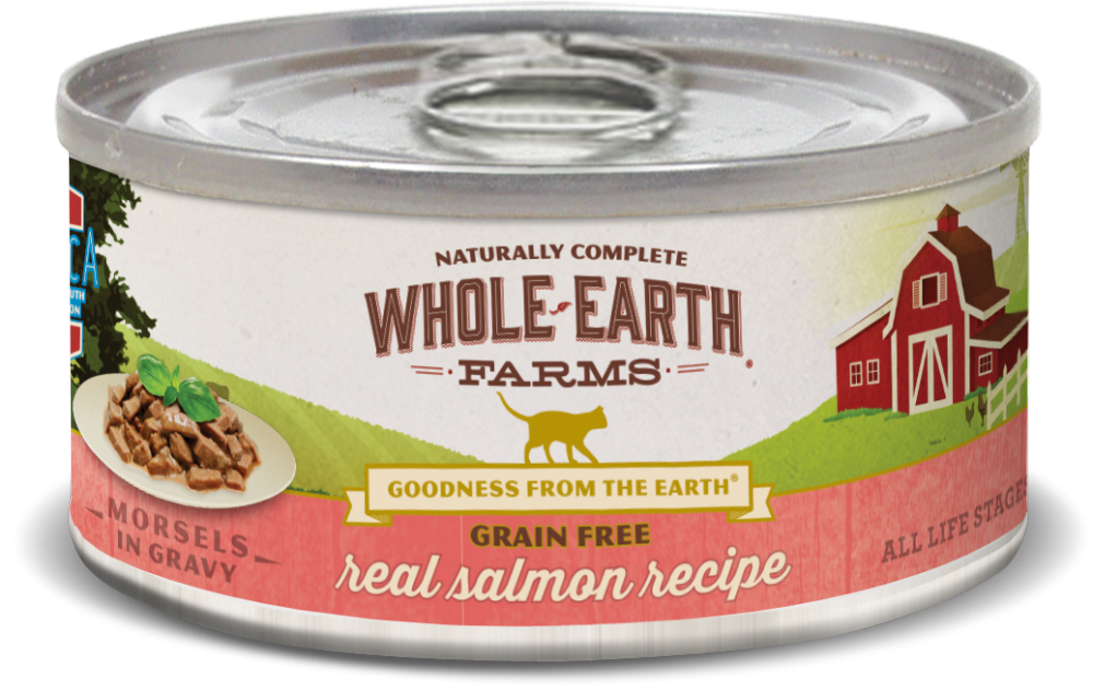 Whole Earth Farms Grain Free Salmon Morsels in Gravy Recipe Canned Cat Food