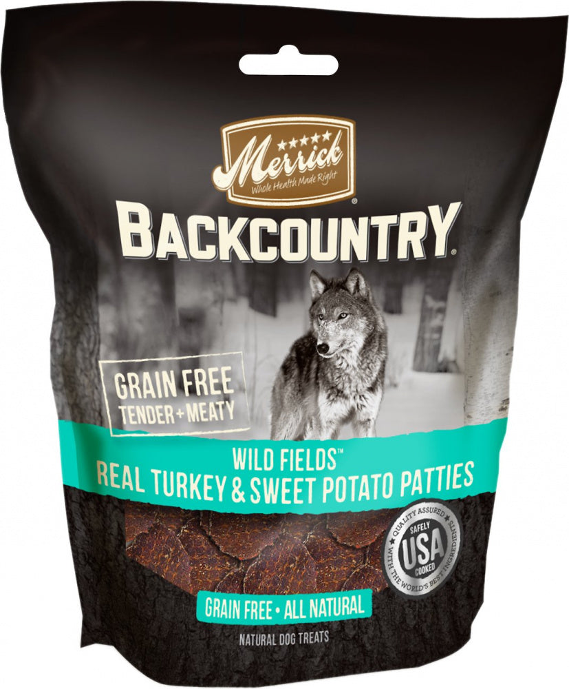 Merrick Backcountry Wild Prairie Grain Free Real Turkey and Sweet Potato Pattie Dog Treats