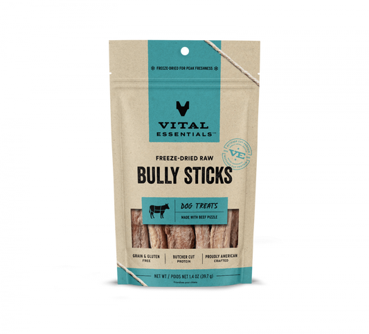 Vital Essentials Freeze Dried Vital Treats Grain Free Bully Sticks Dog Treats