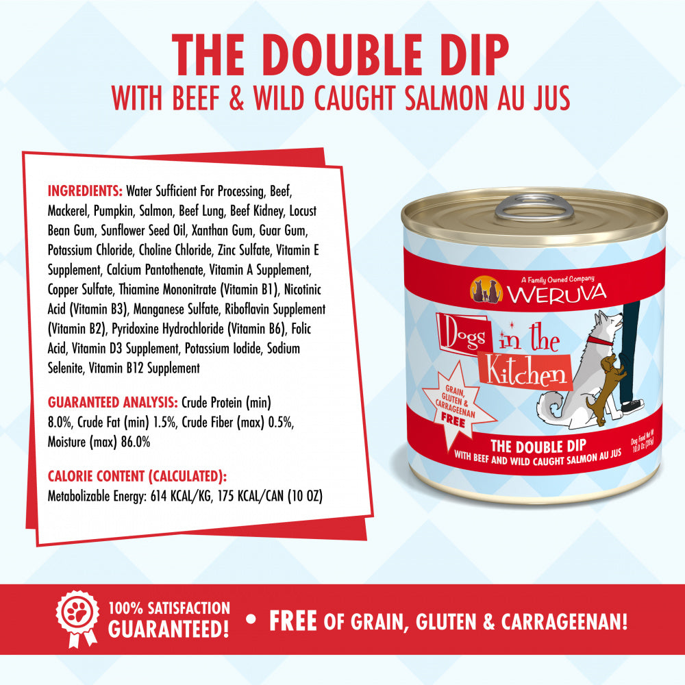 Weruva Dogs in the Kitchen The Double Dip Grain Free Beef & Salmon Canned Dog Food