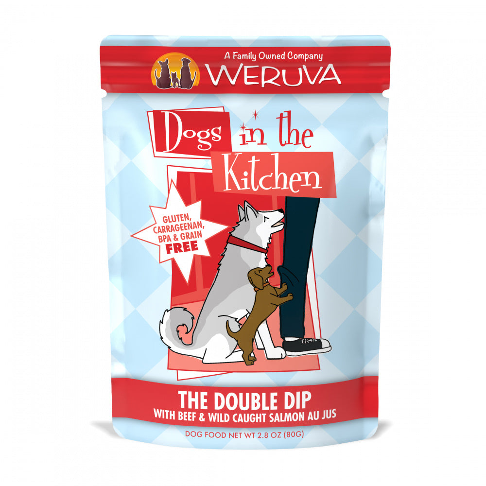 Weruva Dogs in the Kitchen The Double Dip Grain Free Beef & Salmon Dog Food Pouches