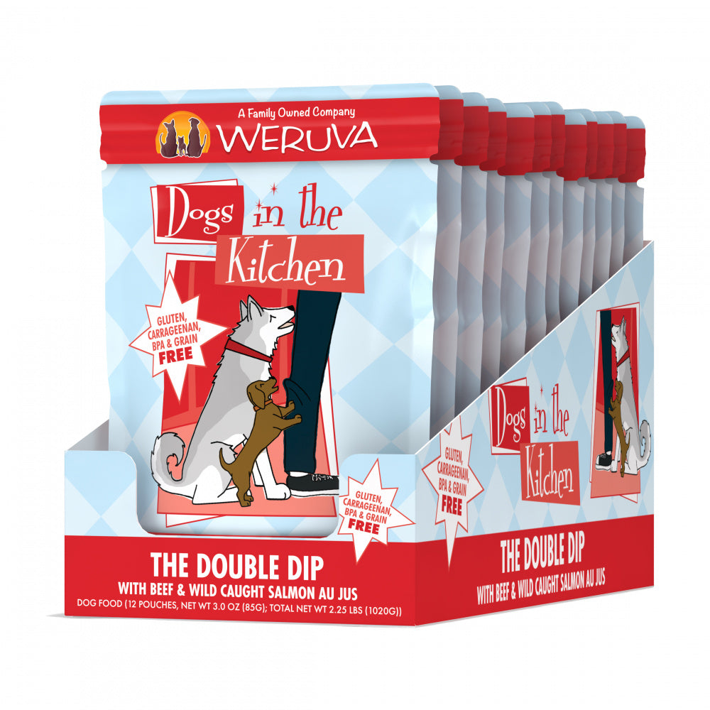 Weruva Dogs in the Kitchen The Double Dip Grain Free Beef & Salmon Dog Food Pouches