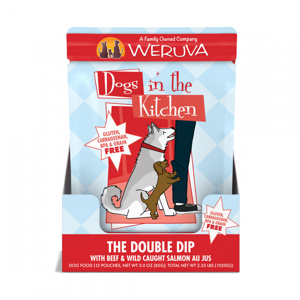 Weruva Dogs in the Kitchen The Double Dip Grain Free Beef & Salmon Dog Food Pouches