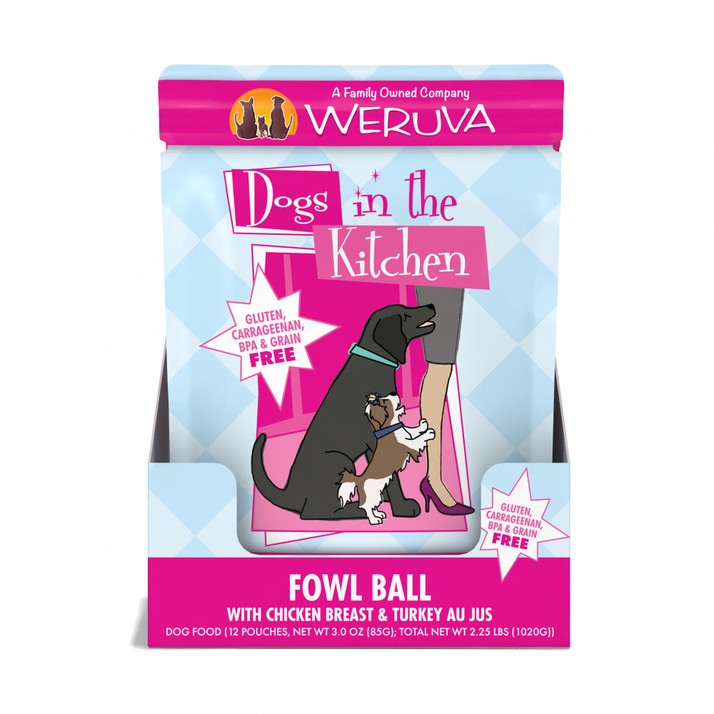 Weruva Dogs in the Kitchen Fowl Ball Grain Free Chicken & Turkey Dog Food Pouch