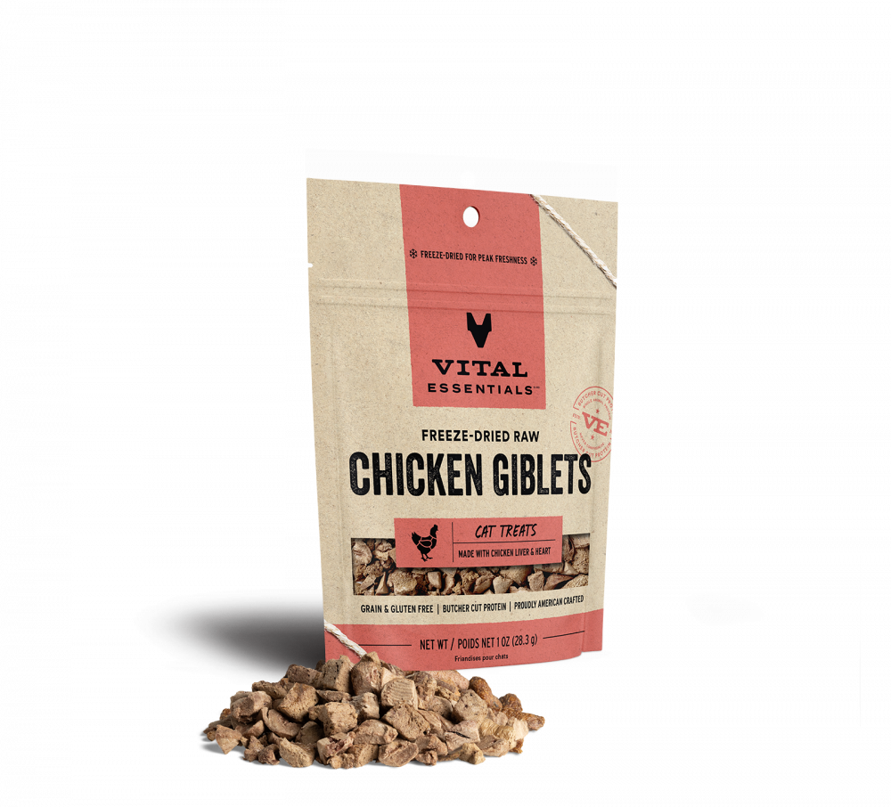 Vital Essentials Vital Cat Freeze Dried Grain Free Chicken Giblets Cat Treats