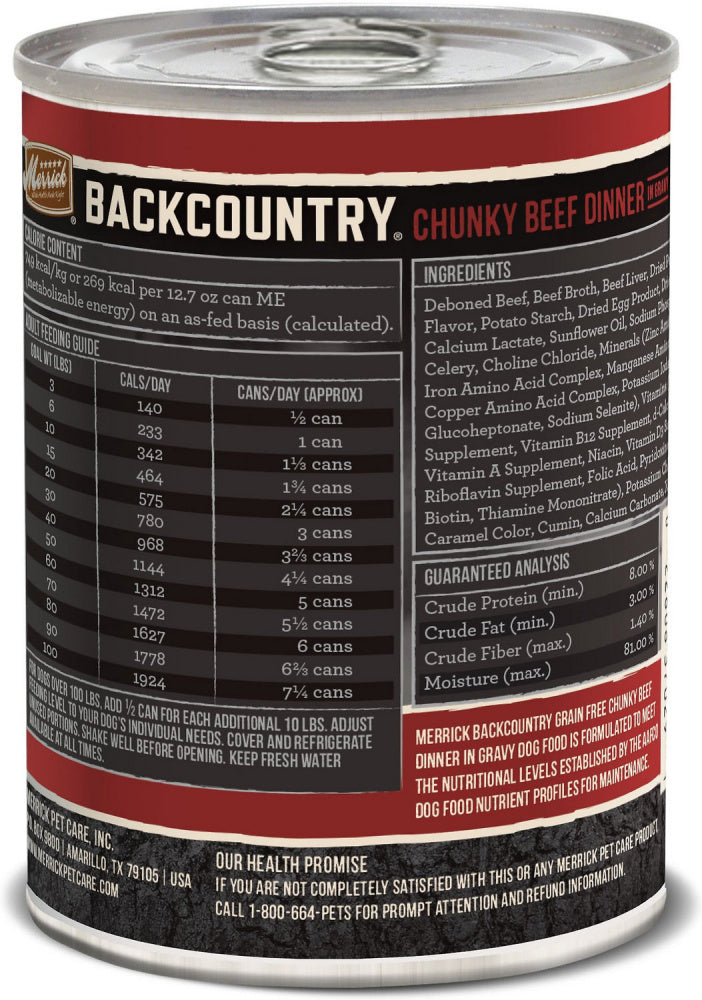 Merrick Backcountry Grain Free Chunky Beef Canned Dog Food