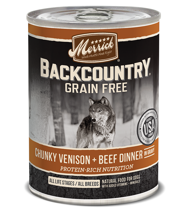 Merrick Backcountry Grain Free Chunky Venison & Beef Canned Dog Food