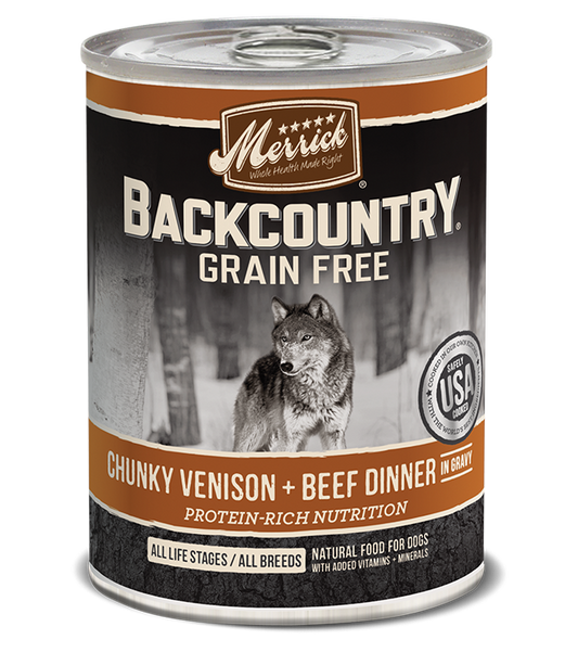 Merrick Backcountry Grain Free Chunky Venison & Beef Canned Dog Food