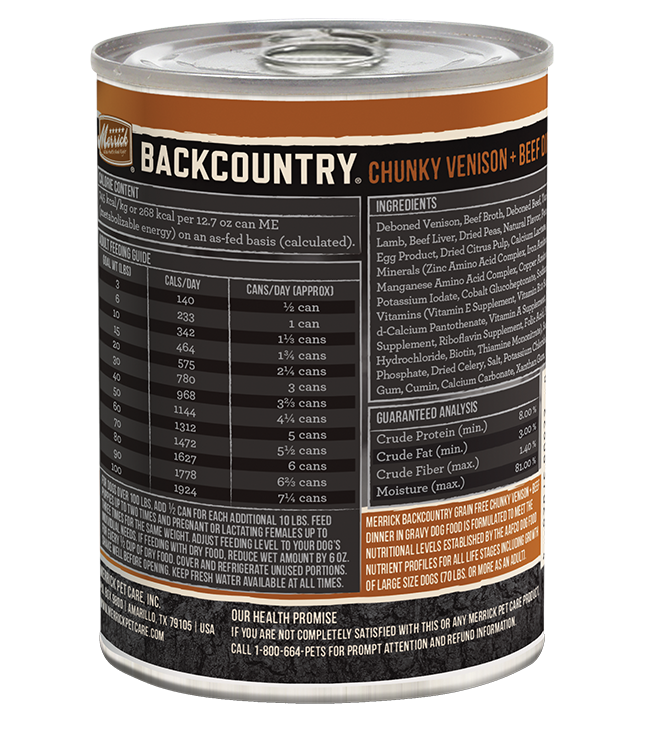 Merrick Backcountry Grain Free Chunky Venison & Beef Canned Dog Food