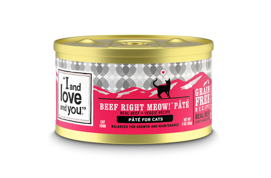 I and Love and You Grain Free Beef, Right Meow! Pate Canned Cat Food