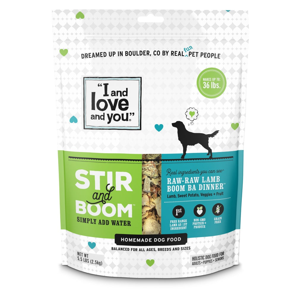 I and Love and You Grain Free Stir and Boom Raw Raw Lamb Boom Ba Dehydrated Raw Dog Food