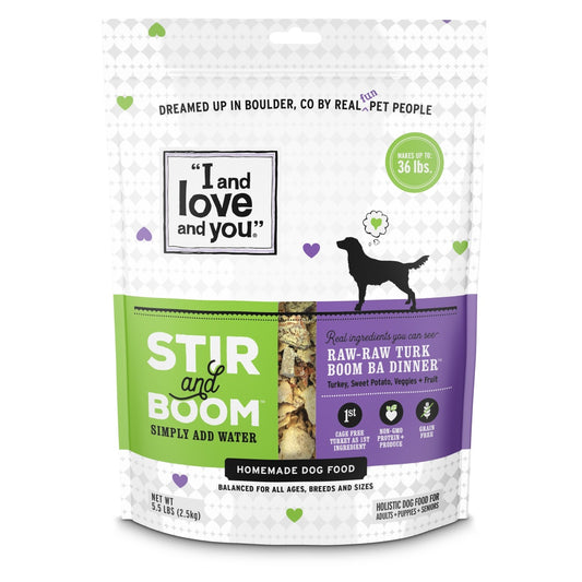 I and Love and You Grain Free Stir and Boom Raw Raw Turk Boom Ba Dehydrated Raw Dog Food