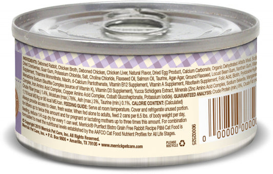 Merrick Purrfect Bistro Grain Free Rabbit Pate Canned Cat Food