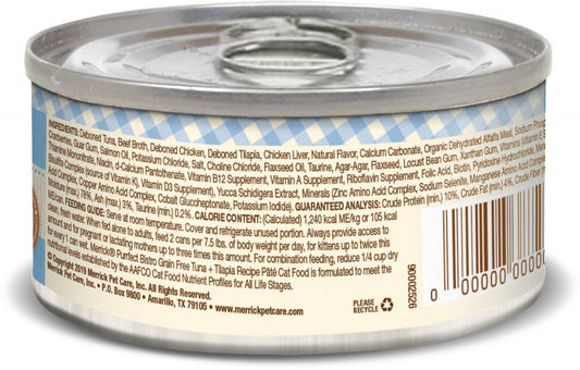 Merrick Purrfect Bistro Tuna and Tilapia Pate Grain Free Canned Cat Food