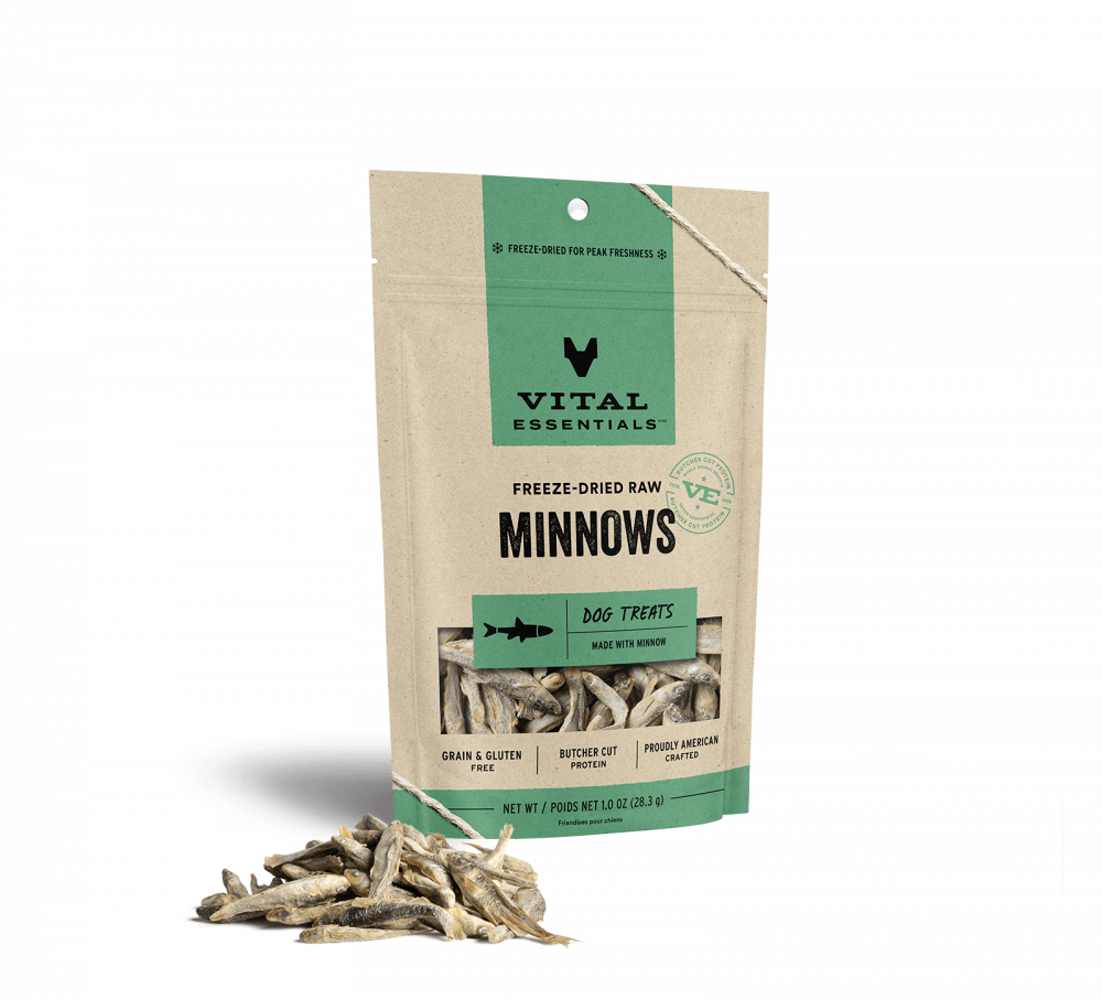 Vital Essentials Freeze Dried Grain Free Minnows Treats for Dogs