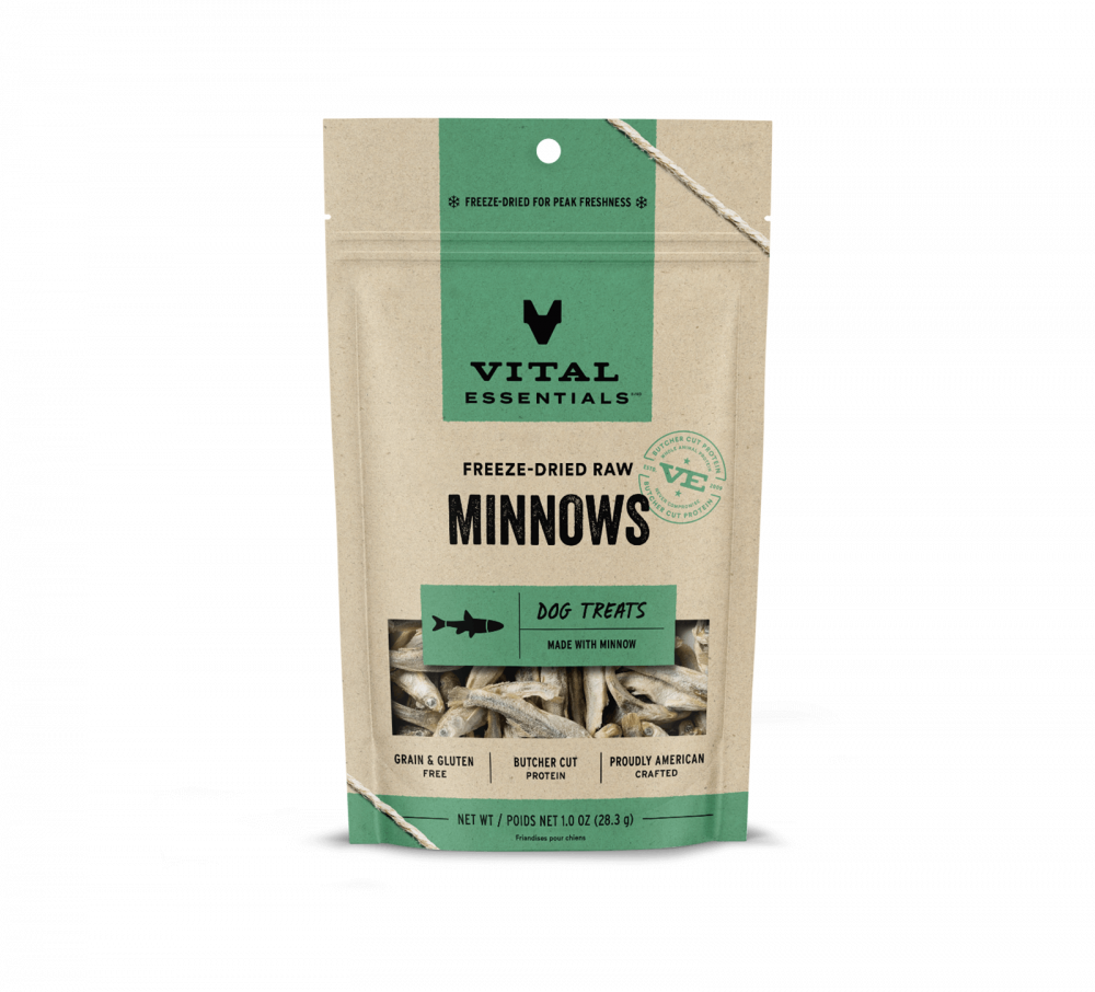 Vital Essentials Freeze Dried Grain Free Minnows Treats for Dogs