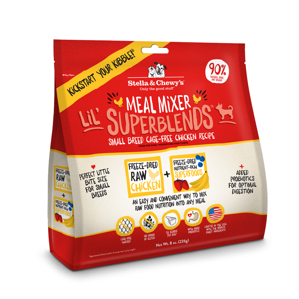 Stella & Chewy's Meal Mixer Lil' SuperBlends Small Breed Grain Free Chicken Recipe Freeze Dried Raw Dog Food Topper