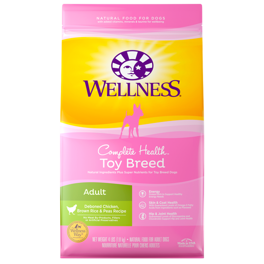 Wellness Toy Breed Complete Health Adult Deboned Chicken, Brown Rice & Peas Recipe Dry Dog Food