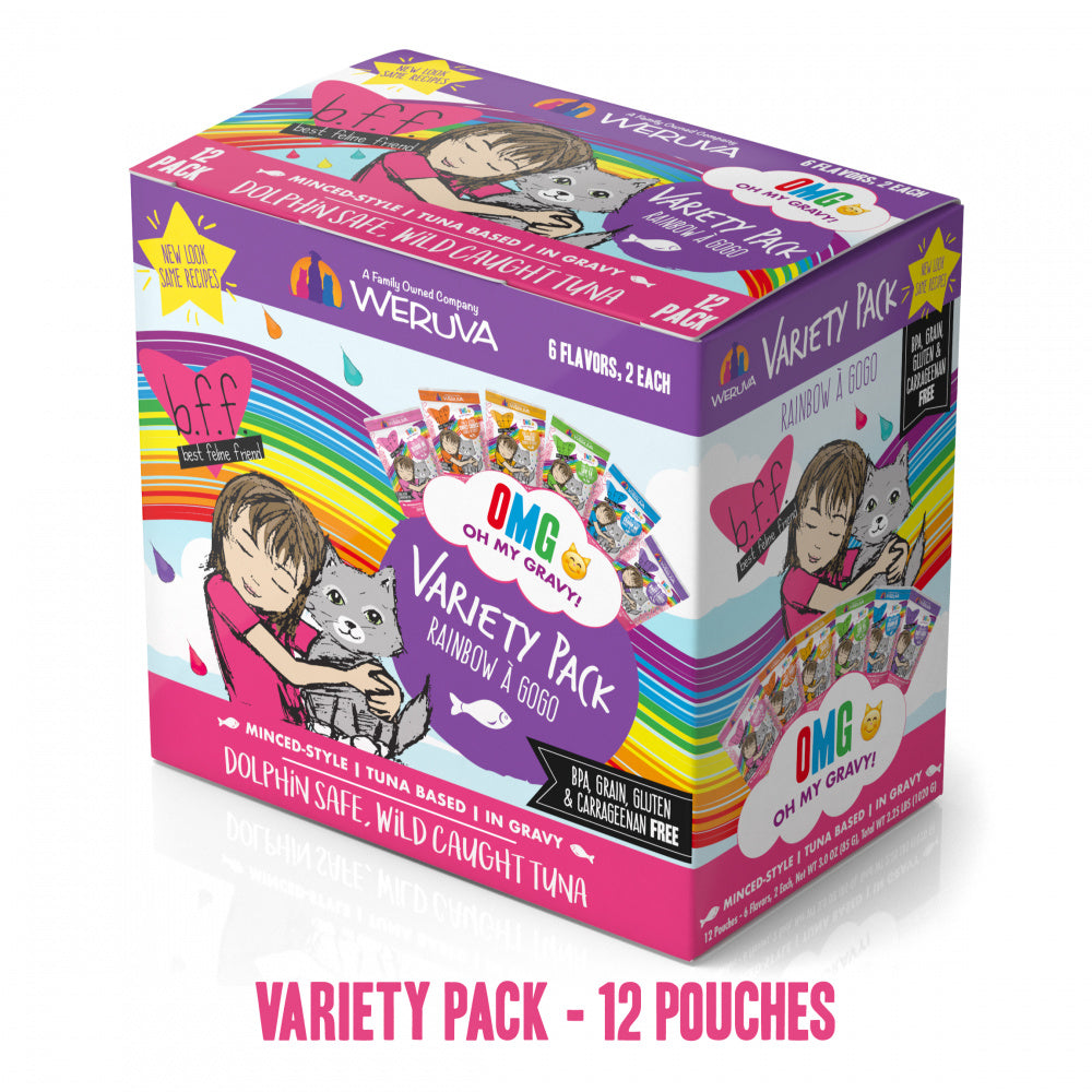 Weruva Grain Free BFF OMG Rainbow A Go Go Cat Variety Pouches Pack