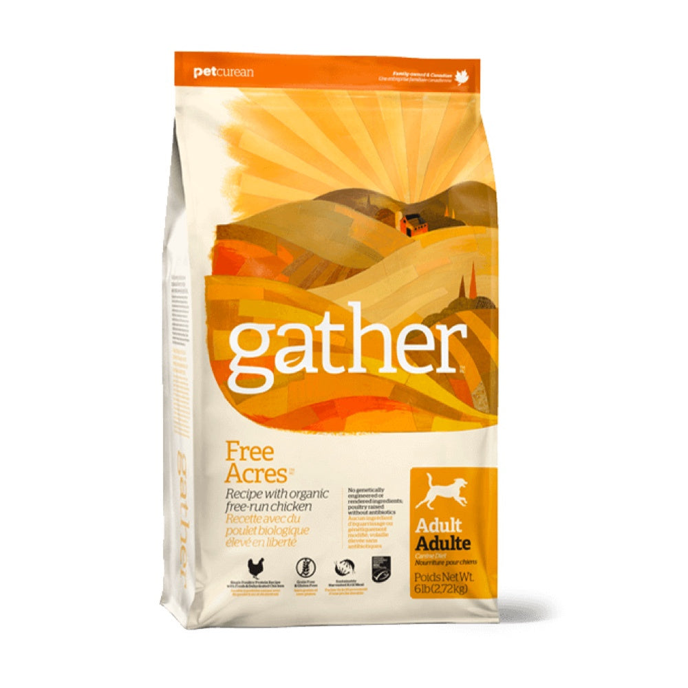 Petcurean Gather Free-Acres Organic Free-Run Chicken Recipe Adult Dry Dog Food