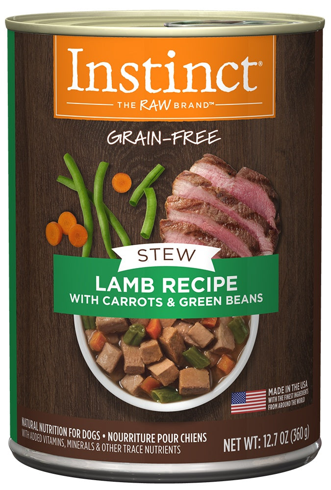 Instinct Grain Free Stews Lamb with Carrots and Green Beans Recipe Natural Canned Dog Food