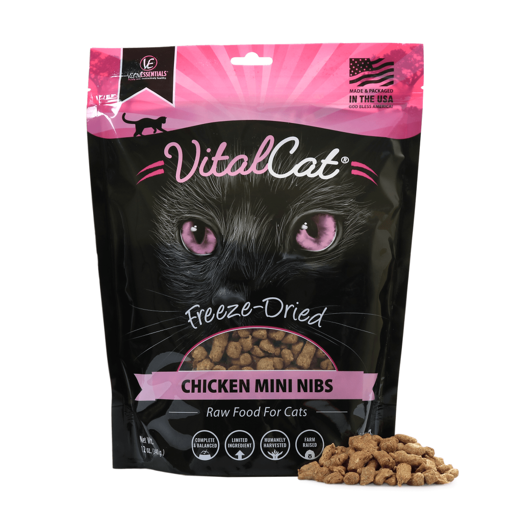 Vital Essentials Grain Free Chicken Mini Nibs Freeze Dried Raw Food for Cats