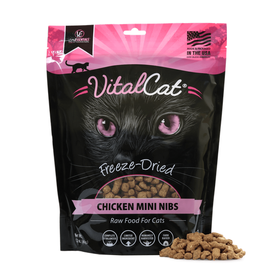 Vital Essentials Grain Free Chicken Mini Nibs Freeze Dried Raw Food for Cats