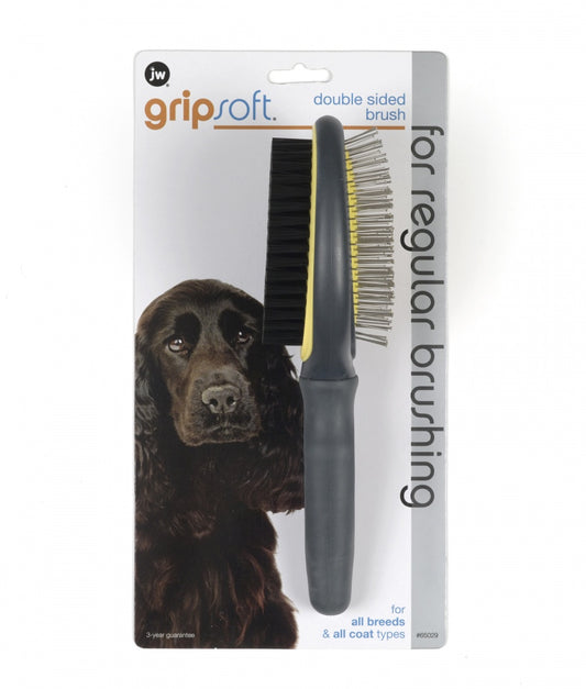 JW Pet Gripsoft Double Sided Brush for Dogs