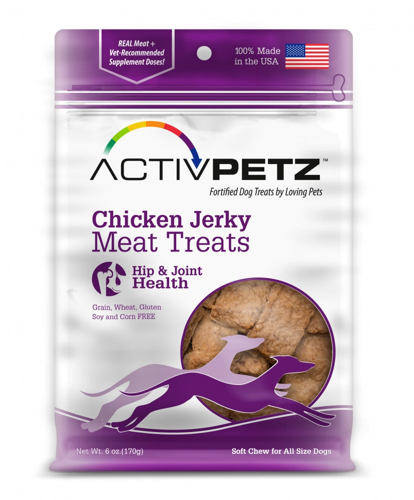 Loving Pets AcitvPetz Grain Free Chicken Jerky Hip and Joint Health Dog Treats