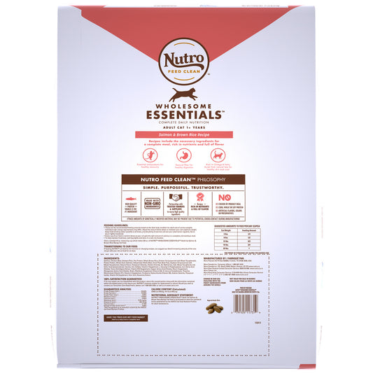 Nutro Wholesome Essentials Adult Salmon and Brown Rice Dry Cat Food