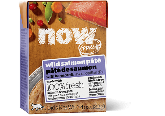 Petcurean Now! Fresh Grain Free Wild Salmon Pate with Bone Broth Wet Cat Food