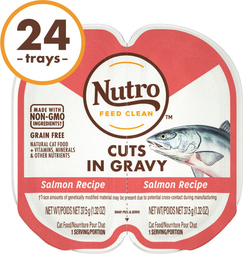 Nutro Perfect Portions Grain Free Cuts In Gravy Real Salmon Recipe Wet Cat Food Trays