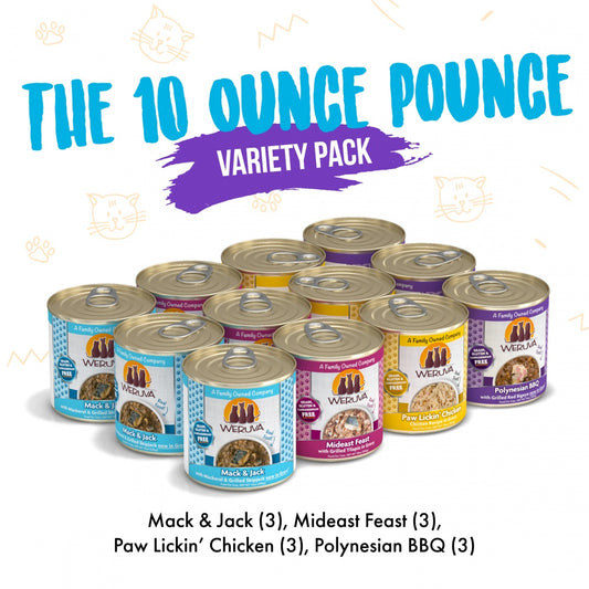 Weruva Classic The 10 Ounce Pounce Grain Free Canned Cat Food Variety Pack