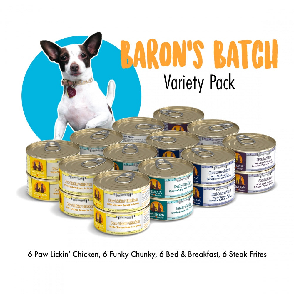 Weruva Classic Grain Free Baron's Batch Canned Dog Food Variety Pack