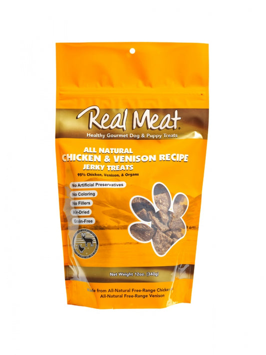 The Real Meat Company Grain Free All Natural Chicken & Venison Jerky Dog Treats