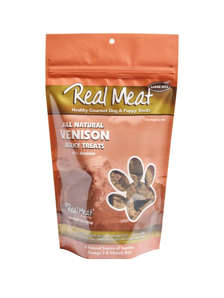 The Real Meat Company Grain Free All Natural Venison Jerky Dog Treats