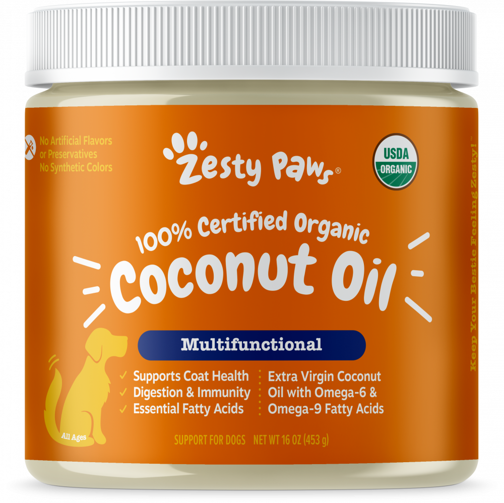 Zesty Paws 100% Certified Organic Extra Virgin Coconut Oil for Dogs