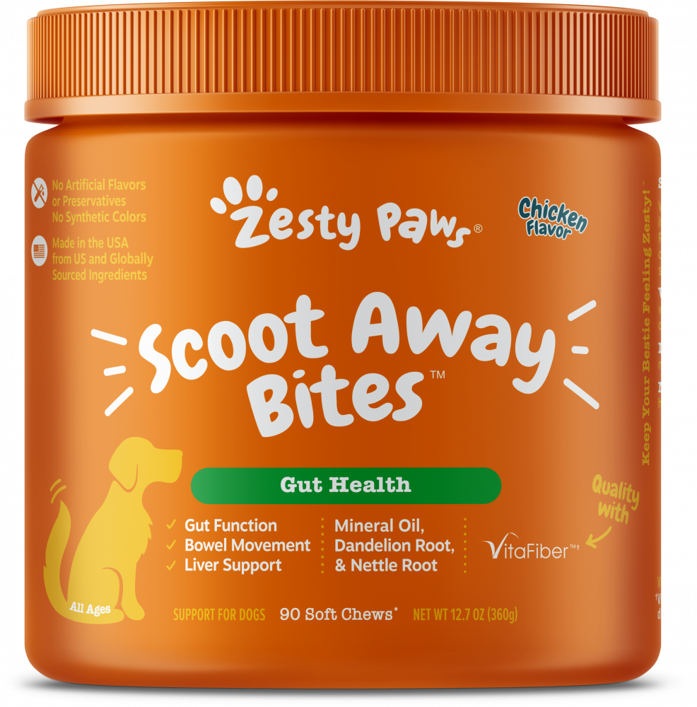 Zesty Paws Anal Gland Health Scoot Away Bites for Digestive & Immune Support Chicken Soft Chews for Dogs