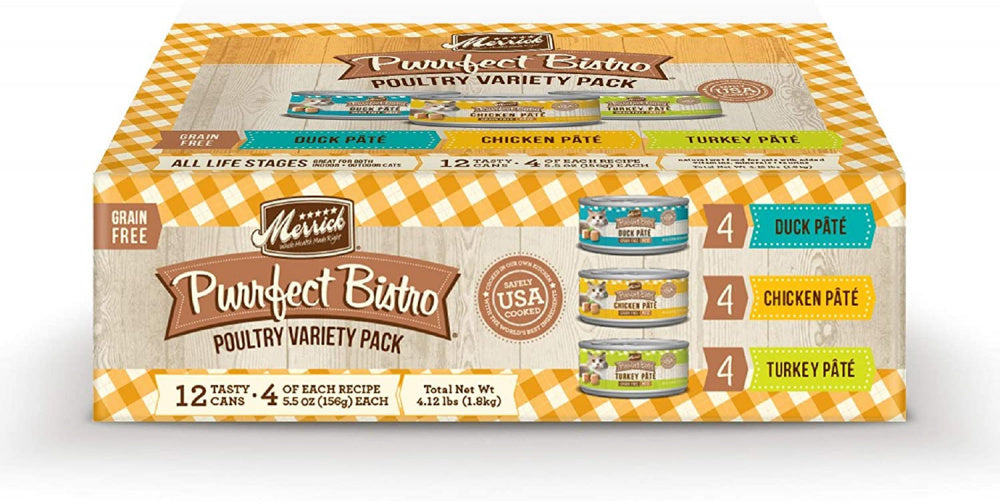 Merrick Purrfect Bistro Poultry Pate Variety Pack Grain Free Wet Cat Food