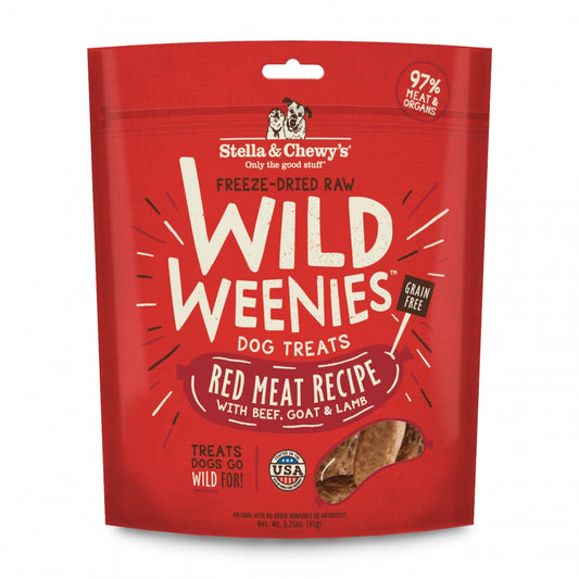 Stella & Chewy's Wild Weenies Grain Free Red Meat Recipe Freeze Dried Raw Dog Treats