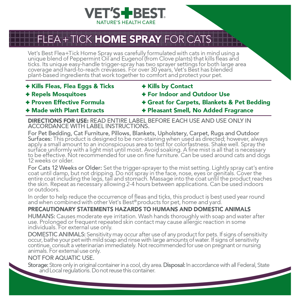 Vet's Best Flea and Tick Home Spray for Cats