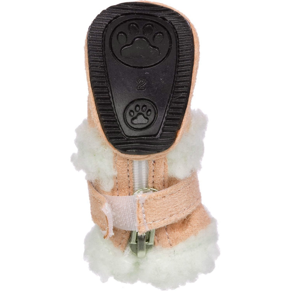 Pet Life Shearling Duggz Insulated Beige Dog Shoes