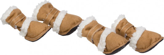 Pet Life Shearling Duggz Insulated Beige Dog Shoes