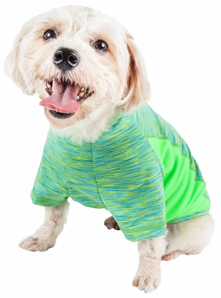 Pet Life Active Warf Speed Sporty Performance Dog T-Shirt in Green